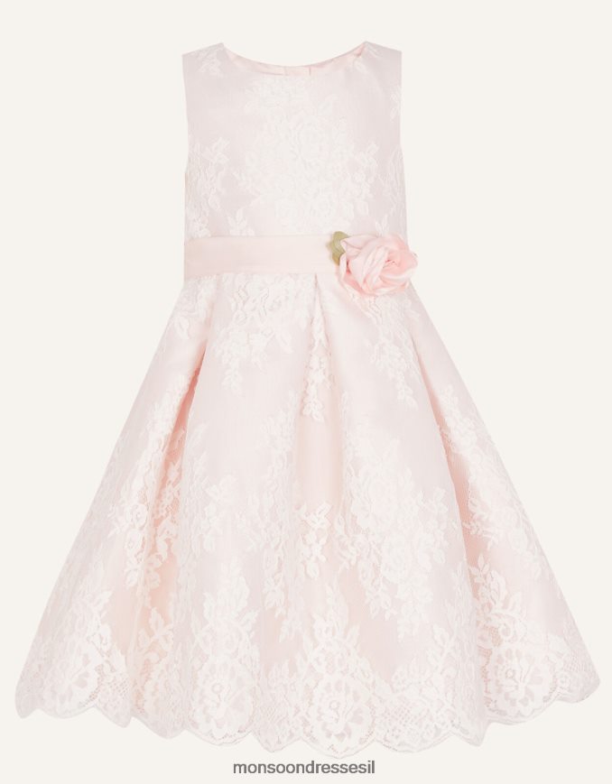 הַלבָּשָׁה Monsoon שמלת תחרה לולה וָרוֹד ילדה HTJ0TZ2040