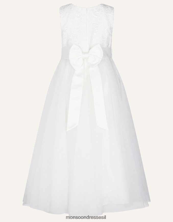 הַלבָּשָׁה Monsoon אליס תחרה מחוך טול שמלת מקסי שֶׁנהָב ילדה HTJ0TZ2043