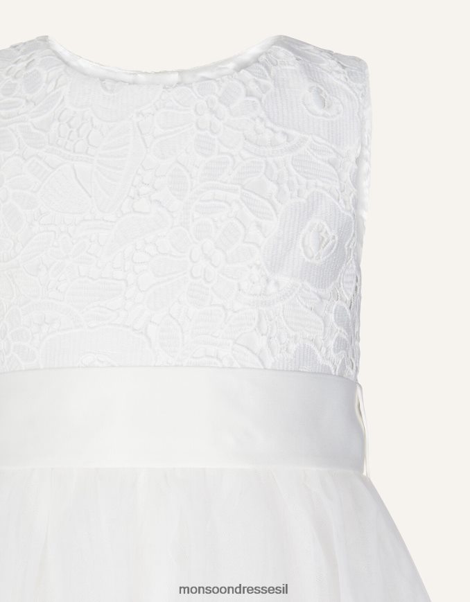 הַלבָּשָׁה Monsoon אליס תחרה מחוך טול שמלת מקסי שֶׁנהָב ילדה HTJ0TZ2043