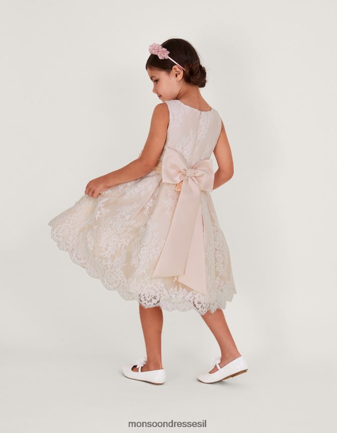 הַלבָּשָׁה Monsoon שמלת תחרה לולה וָרוֹד ילדה HTJ0TZ2046