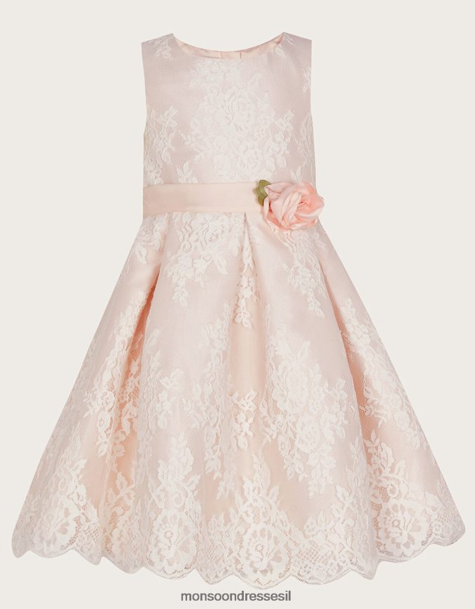 הַלבָּשָׁה Monsoon שמלת תחרה לולה וָרוֹד ילדה HTJ0TZ2046