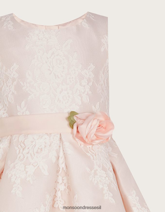 הַלבָּשָׁה Monsoon שמלת תחרה לולה וָרוֹד ילדה HTJ0TZ2046