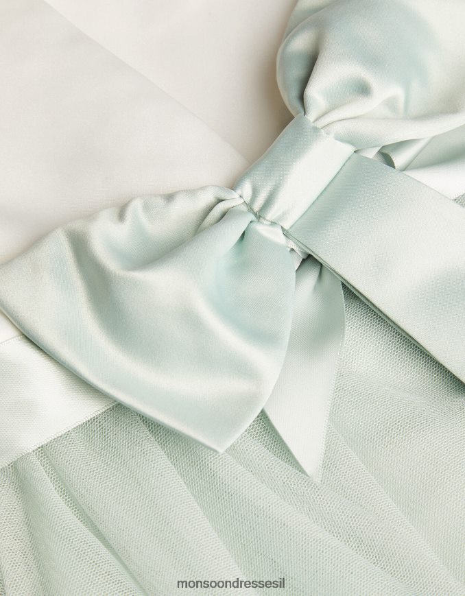 הַלבָּשָׁה Monsoon שמלת שושבינה של בייבי טול ירוק ילדה HTJ0TZ2051