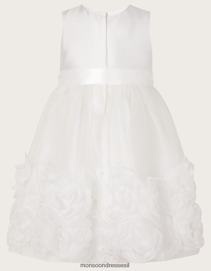 הַלבָּשָׁה Monsoon שמלה תלת מימדית של פריחת אודטה לתינוק שֶׁנהָב ילדה HTJ0TZ2055