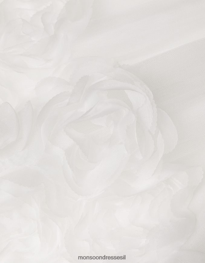 הַלבָּשָׁה Monsoon שמלה תלת מימדית של פריחת אודטה לתינוק שֶׁנהָב ילדה HTJ0TZ2055