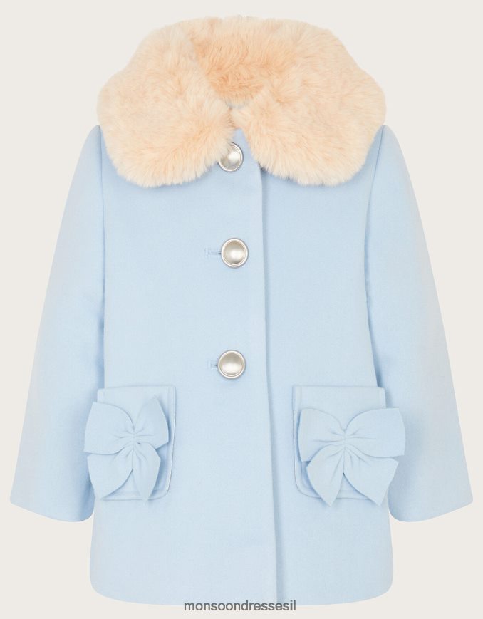 הַלבָּשָׁה Monsoon קשת תינוק מעיל פרווה מלאכותית כחול (כחול בהיר) ילדה HTJ0TZ2062