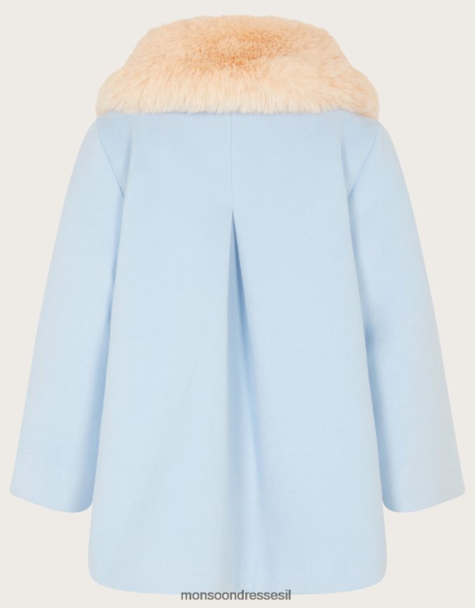 הַלבָּשָׁה Monsoon קשת תינוק מעיל פרווה מלאכותית כחול (כחול בהיר) ילדה HTJ0TZ2062
