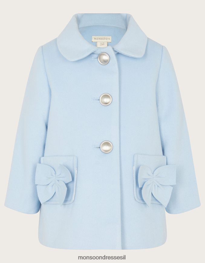הַלבָּשָׁה Monsoon קשת תינוק מעיל פרווה מלאכותית כחול (כחול בהיר) ילדה HTJ0TZ2062