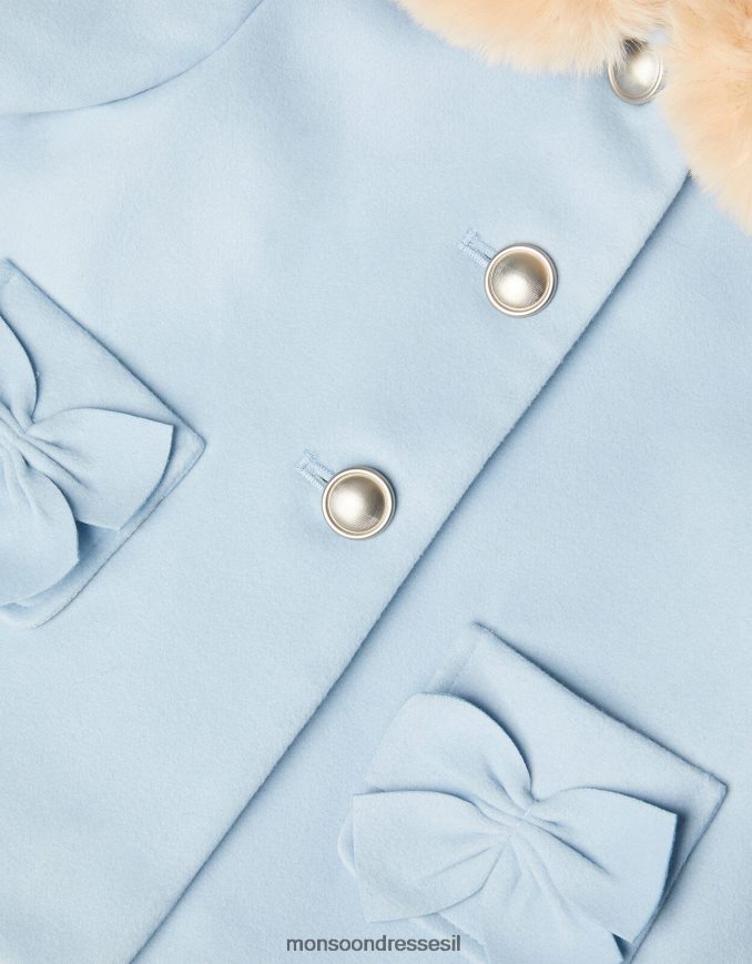 הַלבָּשָׁה Monsoon קשת תינוק מעיל פרווה מלאכותית כחול (כחול בהיר) ילדה HTJ0TZ2062