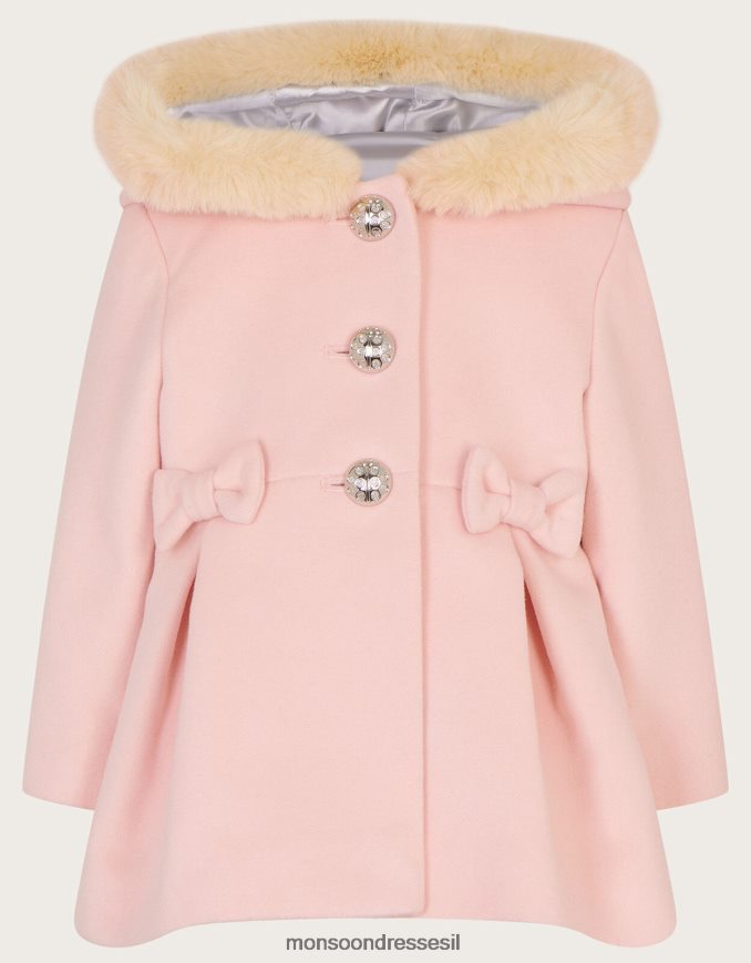 הַלבָּשָׁה Monsoon מעיל קפוצ'ון לתינוק ורוד (ורוד חיוור) ילדה HTJ0TZ2063