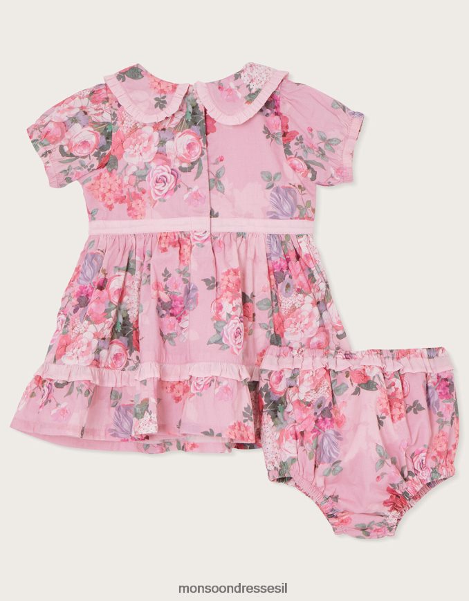 הַלבָּשָׁה Monsoon סט שמלה ותחתונים ארוגים ורוד (ורוד חיוור) יְלָדִים HTJ0TZ2066