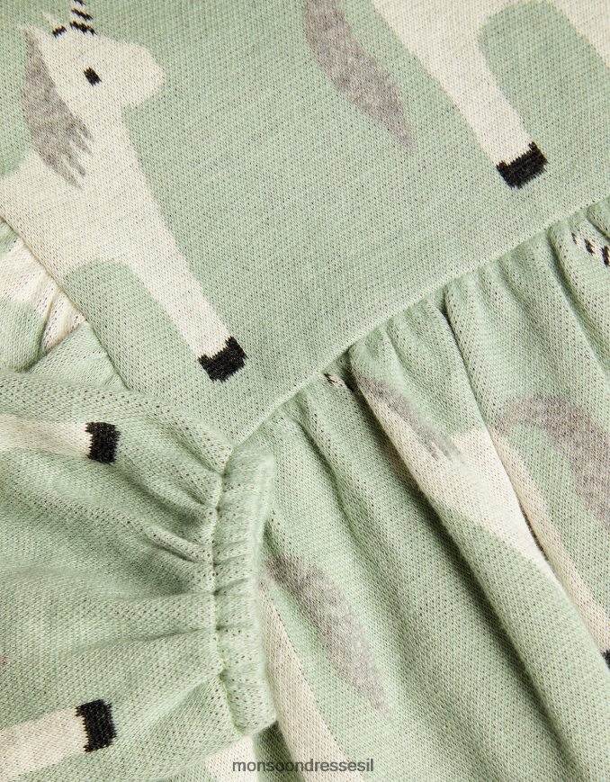 הַלבָּשָׁה Monsoon שמלת סווטשירט חד קרן לתינוק ירוק ילדה HTJ0TZ2070