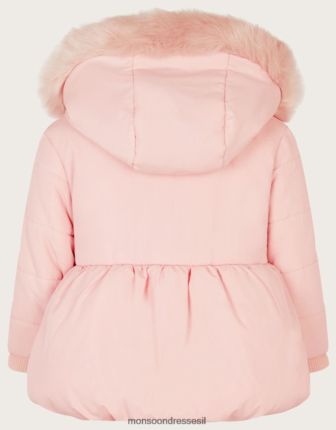הַלבָּשָׁה Monsoon מעיל מרופד תלת מימד של פרפר תינוק וָרוֹד ילדה HTJ0TZ2072