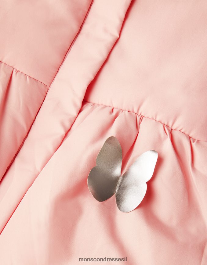 הַלבָּשָׁה Monsoon מעיל מרופד תלת מימד של פרפר תינוק וָרוֹד ילדה HTJ0TZ2072