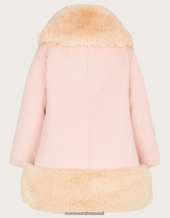 הַלבָּשָׁה Monsoon מעיל עיטור פרווה לתינוק ורוד (ורוד חיוור) ילדה HTJ0TZ2073