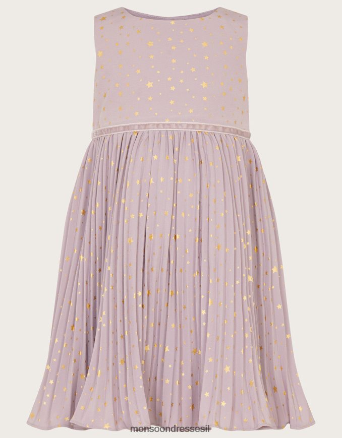 הַלבָּשָׁה Monsoon בייבי אנג'לינה שמלת קפלים בהדפס קוסמי סגול (לילך) ילדה HTJ0TZ2076