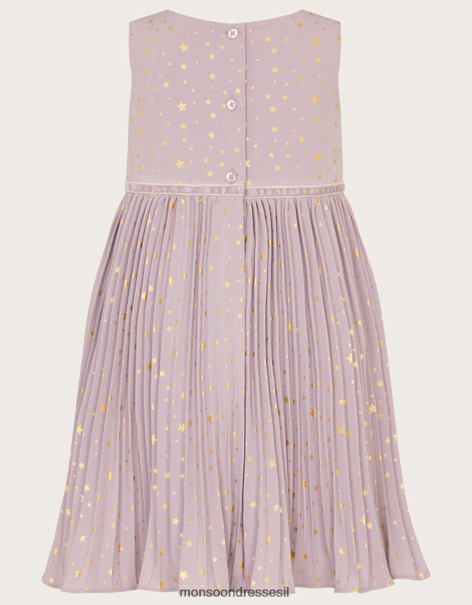 הַלבָּשָׁה Monsoon בייבי אנג'לינה שמלת קפלים בהדפס קוסמי סגול (לילך) ילדה HTJ0TZ2076