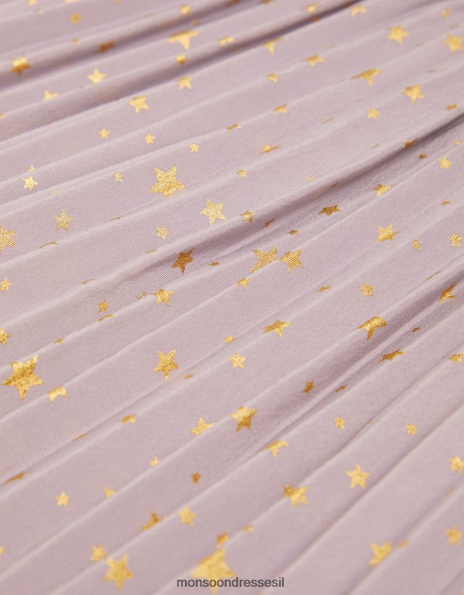 הַלבָּשָׁה Monsoon בייבי אנג'לינה שמלת קפלים בהדפס קוסמי סגול (לילך) ילדה HTJ0TZ2076