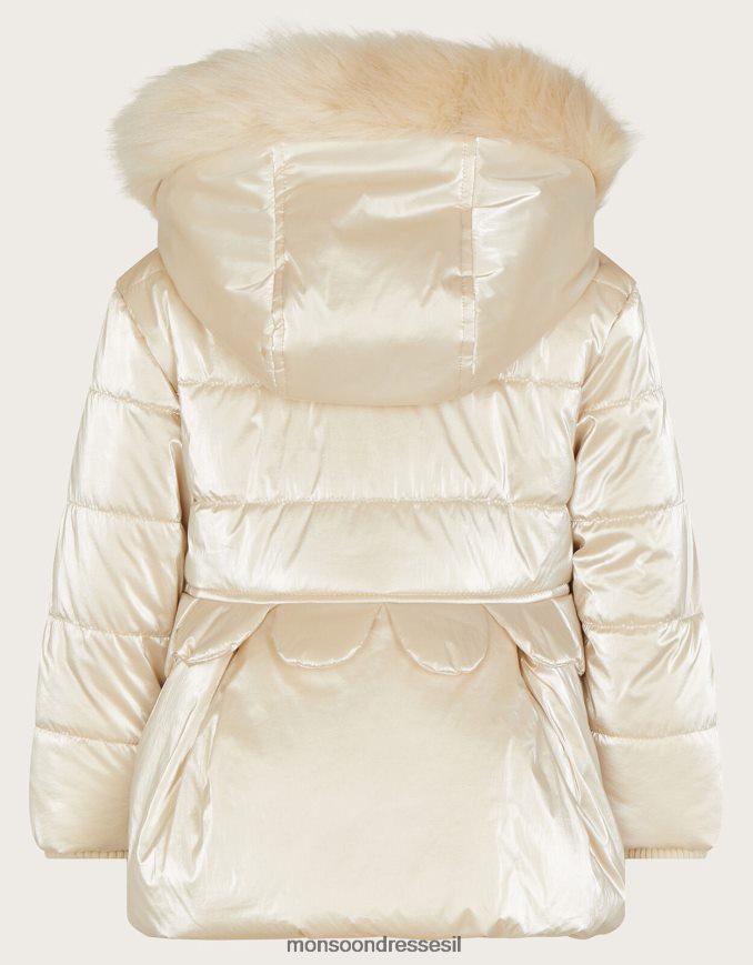 הַלבָּשָׁה Monsoon מעיל מרופד של עלי כותרת של תינוק טבעי (שמפניה) ילדה HTJ0TZ2077