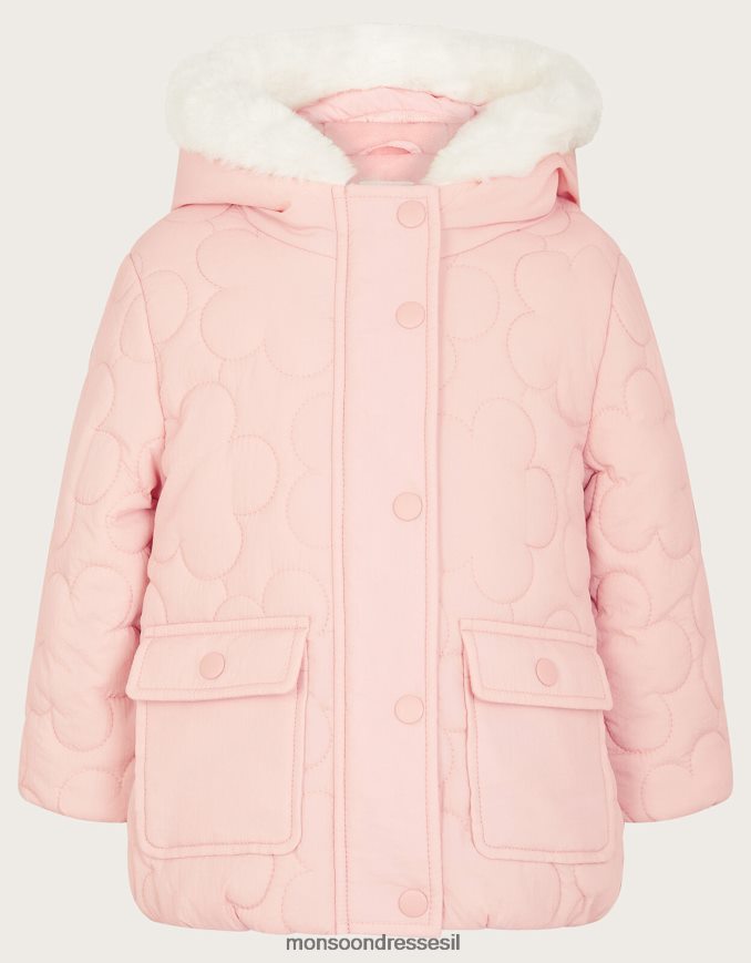 הַלבָּשָׁה Monsoon מעיל קווילט פרחוני לתינוק ורוד (ורוד חיוור) ילדה HTJ0TZ2078