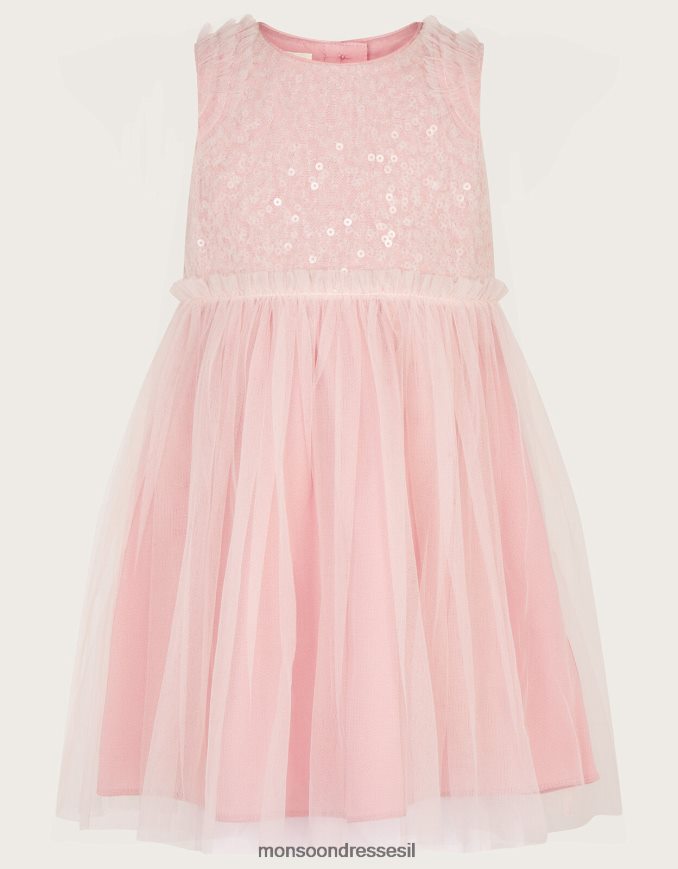 הַלבָּשָׁה Monsoon שמלת פייטים של פריסילה לתינוק וָרוֹד ילדה HTJ0TZ2080