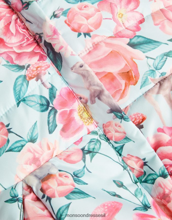 הַלבָּשָׁה Monsoon מעיל מרופד בהדפס יער בייבי כחול (אקווה) ילדה HTJ0TZ2081