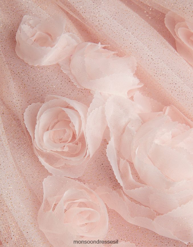 הַלבָּשָׁה Monsoon שמלת ורדים תלת מימדית של בייבי ארבלה ורוד (ורוד כהה) ילדה HTJ0TZ2087