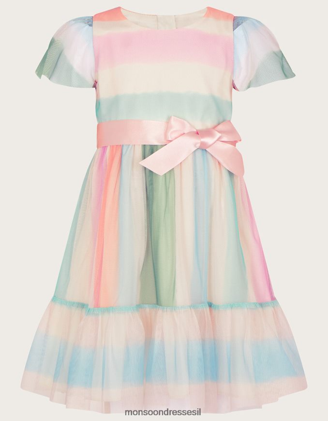 הַלבָּשָׁה Monsoon שמלת טול פסים בייבי פיפה רַב ילדה HTJ0TZ2096