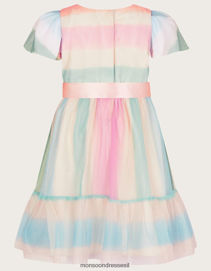 הַלבָּשָׁה Monsoon שמלת טול פסים בייבי פיפה רַב ילדה HTJ0TZ2096