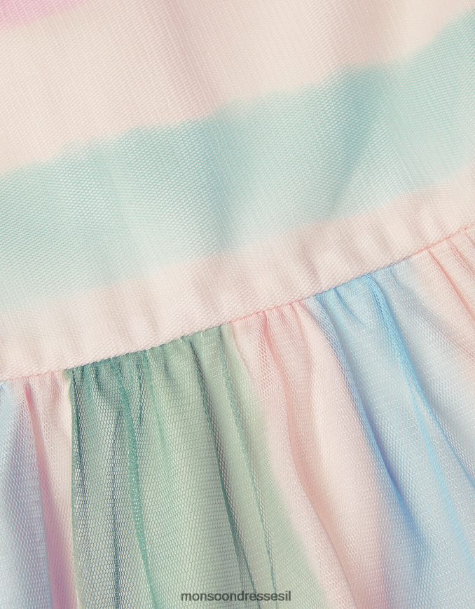 הַלבָּשָׁה Monsoon שמלת טול פסים בייבי פיפה רַב ילדה HTJ0TZ2096