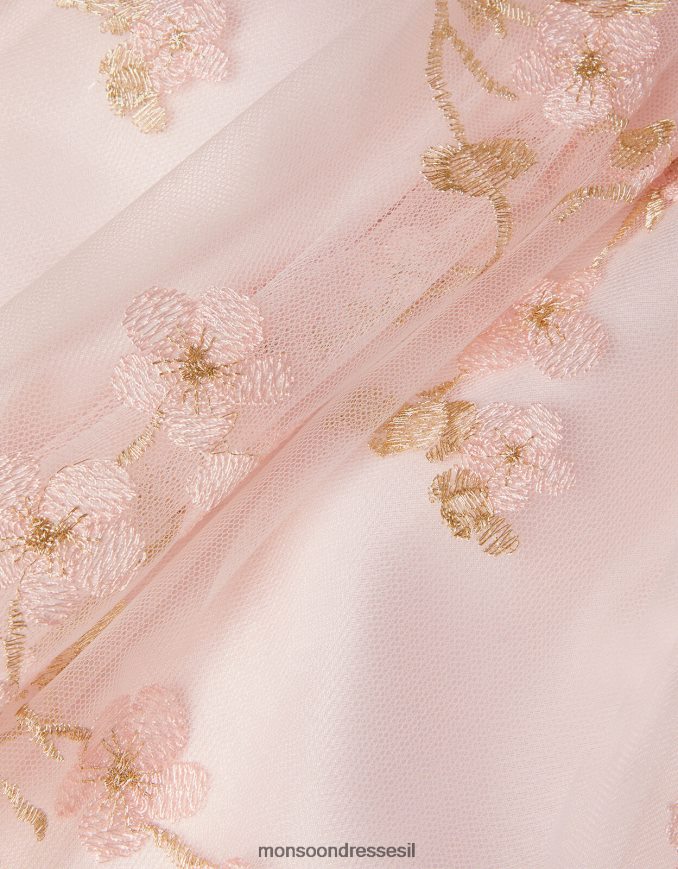 הַלבָּשָׁה Monsoon שמלת תחרה פרח פריחת תינוק וָרוֹד ילדה HTJ0TZ2097