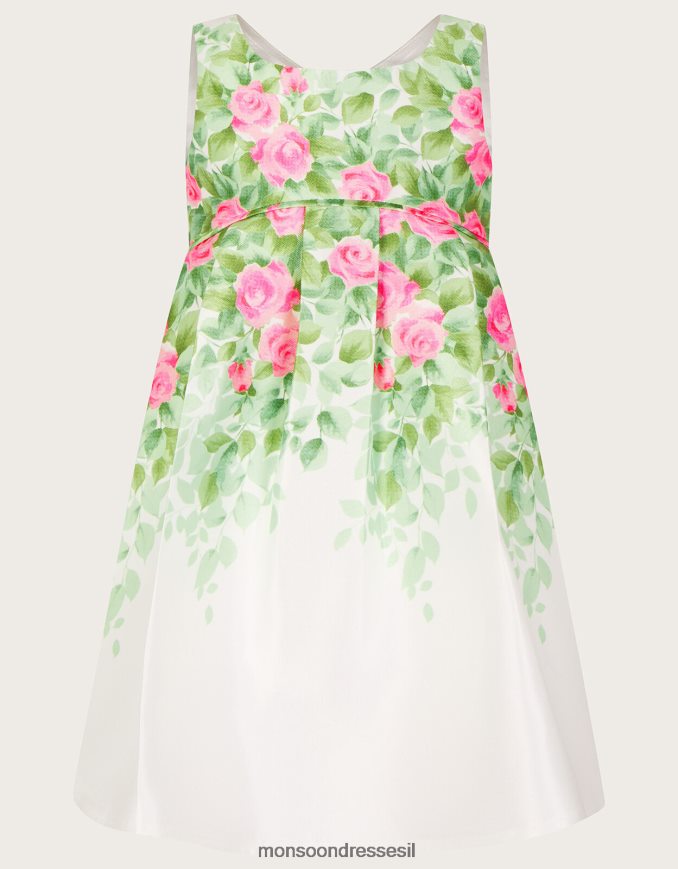 הַלבָּשָׁה Monsoon שמלת דוכסית ורדים בהדפס בוטני לתינוק שֶׁנהָב ילדה HTJ0TZ2099