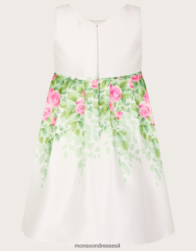 הַלבָּשָׁה Monsoon שמלת דוכסית ורדים בהדפס בוטני לתינוק שֶׁנהָב ילדה HTJ0TZ2099