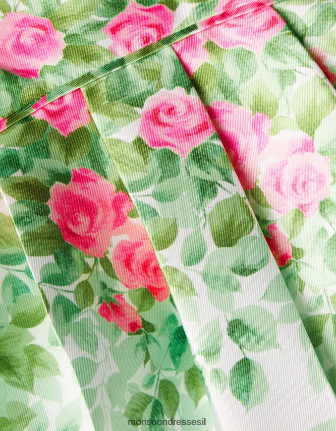 הַלבָּשָׁה Monsoon שמלת דוכסית ורדים בהדפס בוטני לתינוק שֶׁנהָב ילדה HTJ0TZ2099