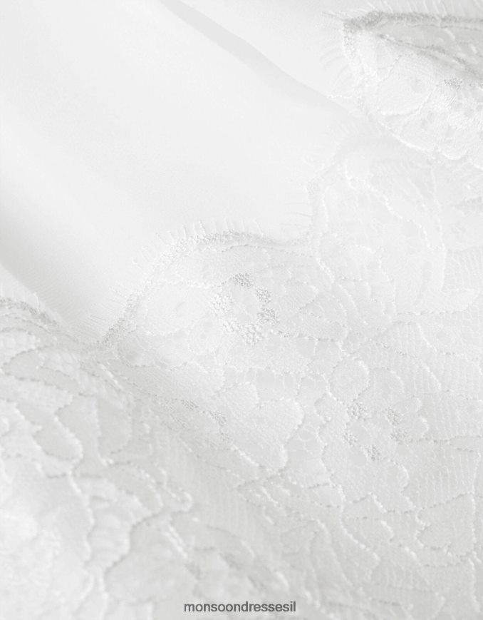 הַלבָּשָׁה Monsoon שמלת הטבלה תחרה לתינוקת לבן ילדה HTJ0TZ2100