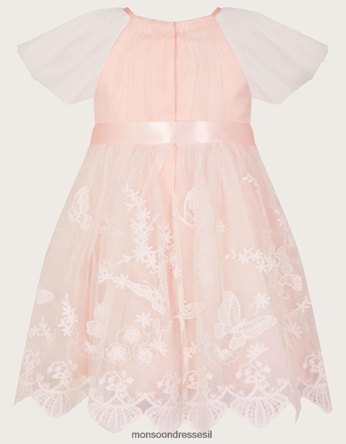 הַלבָּשָׁה Monsoon תינוק עשוי פרפר שמלת תחרה וָרוֹד ילדה HTJ0TZ2104