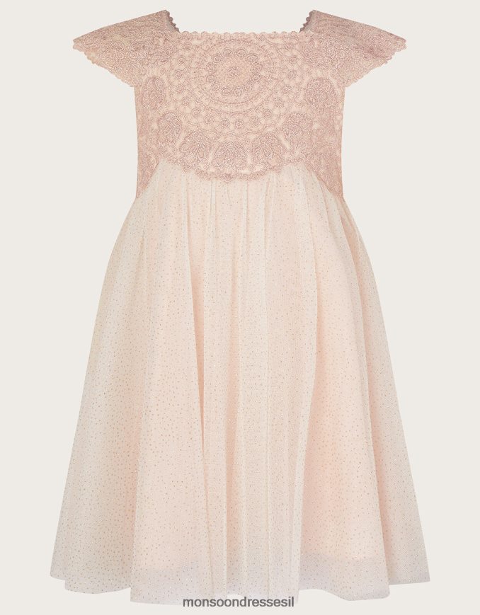 הַלבָּשָׁה Monsoon שמלת אסטלה לתינוק וָרוֹד ילדה HTJ0TZ2108