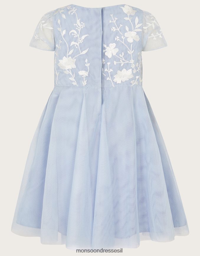 הַלבָּשָׁה Monsoon שמלת מסיבות רקומה של אמי לתינוק כְּחוֹל ילדה HTJ0TZ2112