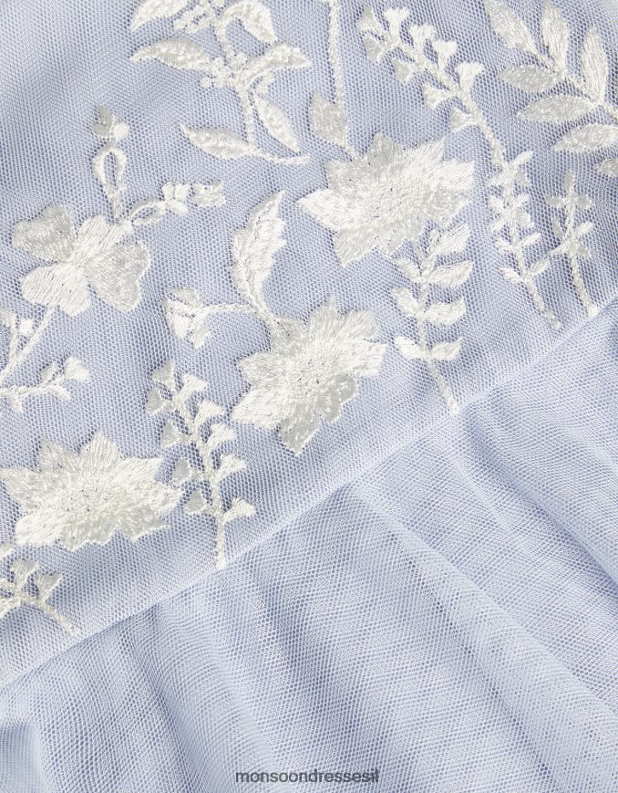 הַלבָּשָׁה Monsoon שמלת מסיבות רקומה של אמי לתינוק כְּחוֹל ילדה HTJ0TZ2112