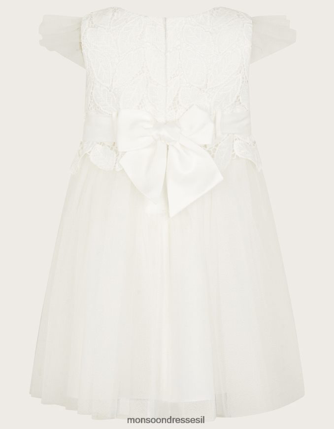 הַלבָּשָׁה Monsoon שמלת טול תחרה לתינוק אופליה שֶׁנהָב ילדה HTJ0TZ2113