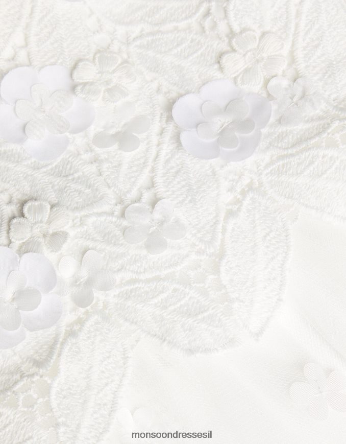 הַלבָּשָׁה Monsoon שמלת טול תחרה לתינוק אופליה שֶׁנהָב ילדה HTJ0TZ2113