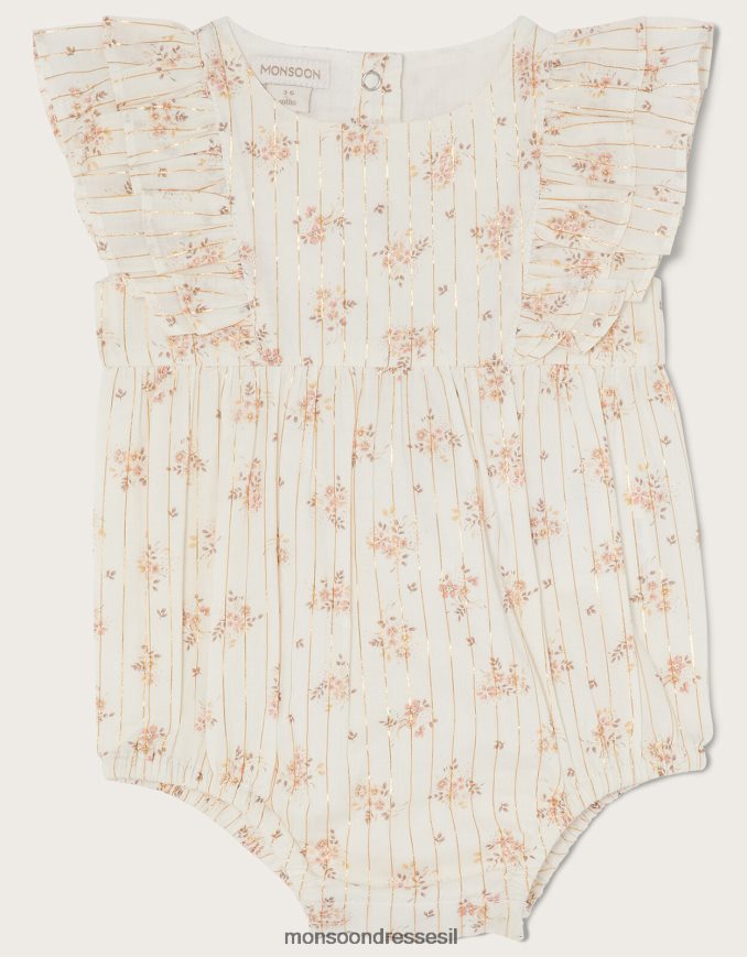 הַלבָּשָׁה Monsoon רומפר עם סלסול נוצץ שזה עתה נולד זהב יְלָדִים HTJ0TZ2115