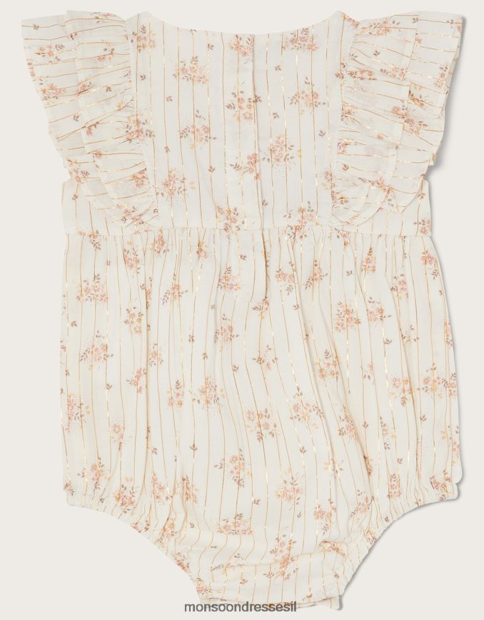 הַלבָּשָׁה Monsoon רומפר עם סלסול נוצץ שזה עתה נולד זהב יְלָדִים HTJ0TZ2115