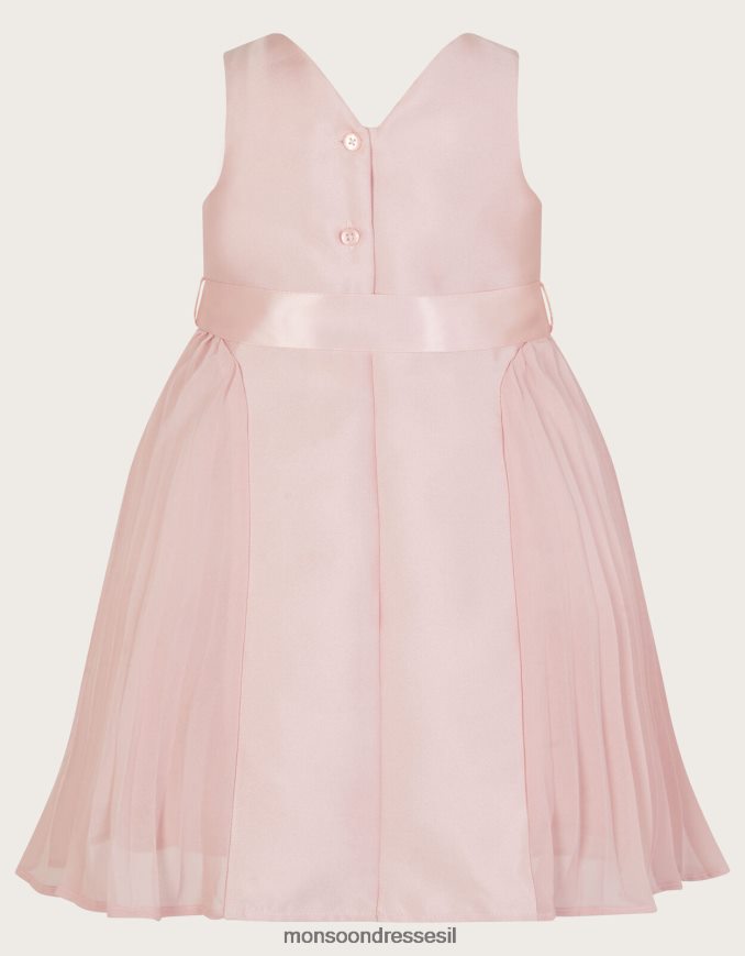 הַלבָּשָׁה Monsoon שמלת שושבינות קפלים פולי תינוק וָרוֹד ילדה HTJ0TZ2116