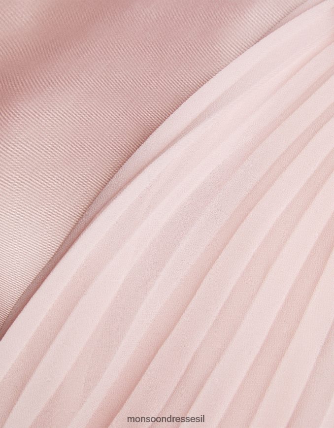 הַלבָּשָׁה Monsoon שמלת שושבינות קפלים פולי תינוק וָרוֹד ילדה HTJ0TZ2116