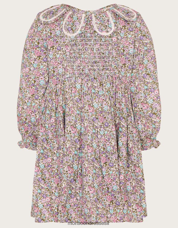 הַלבָּשָׁה Monsoon שמלת צווארון עלי כותרת לתינוק סגול (לילך) ילדה HTJ0TZ2120