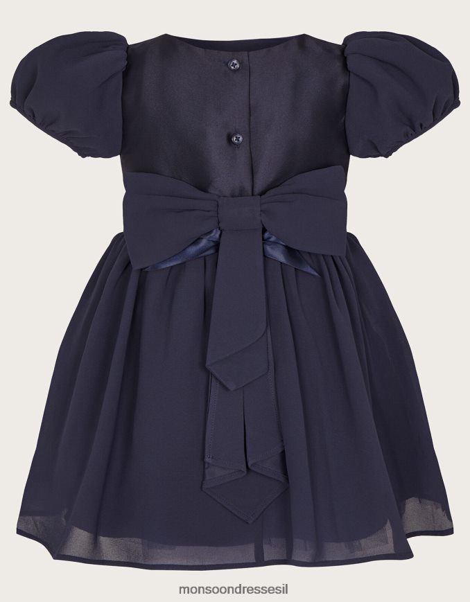 הַלבָּשָׁה Monsoon שמלת שושבינה משיפון מוקיר תינוק כחול (צי) ילדה HTJ0TZ2121