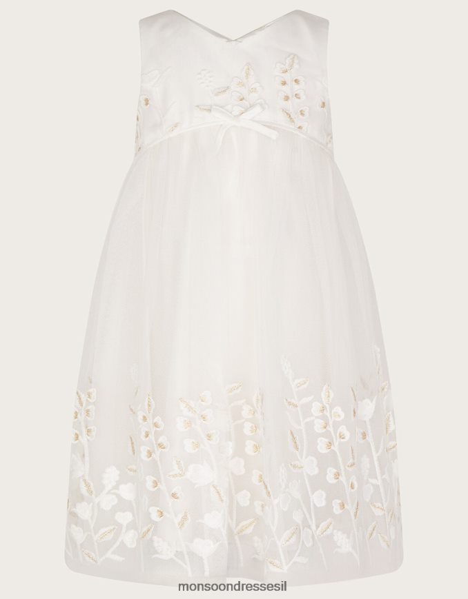 הַלבָּשָׁה Monsoon שמלת מקסי רקומה של בייבי לילי שֶׁנהָב ילדה HTJ0TZ2123