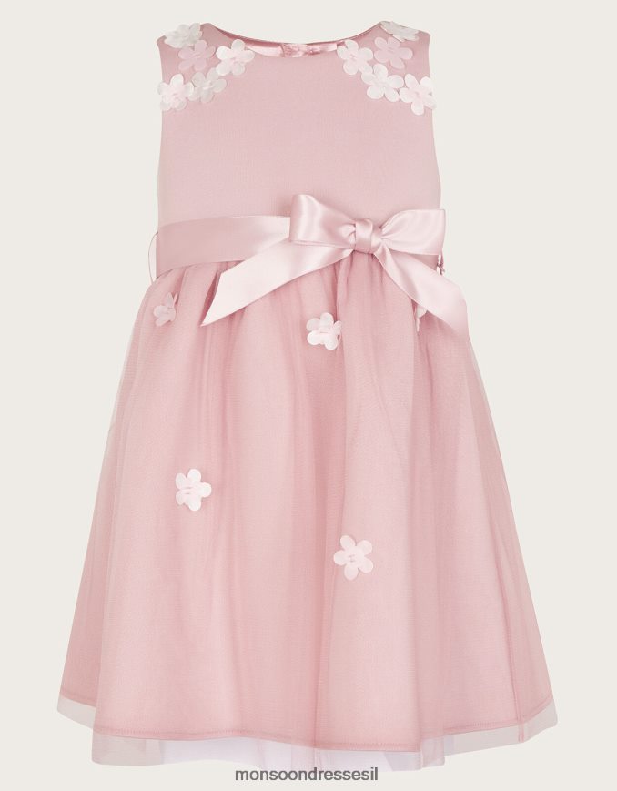 הַלבָּשָׁה Monsoon שמלת צלילה תלת מימדית בייבי ליילה וָרוֹד ילדה HTJ0TZ2137