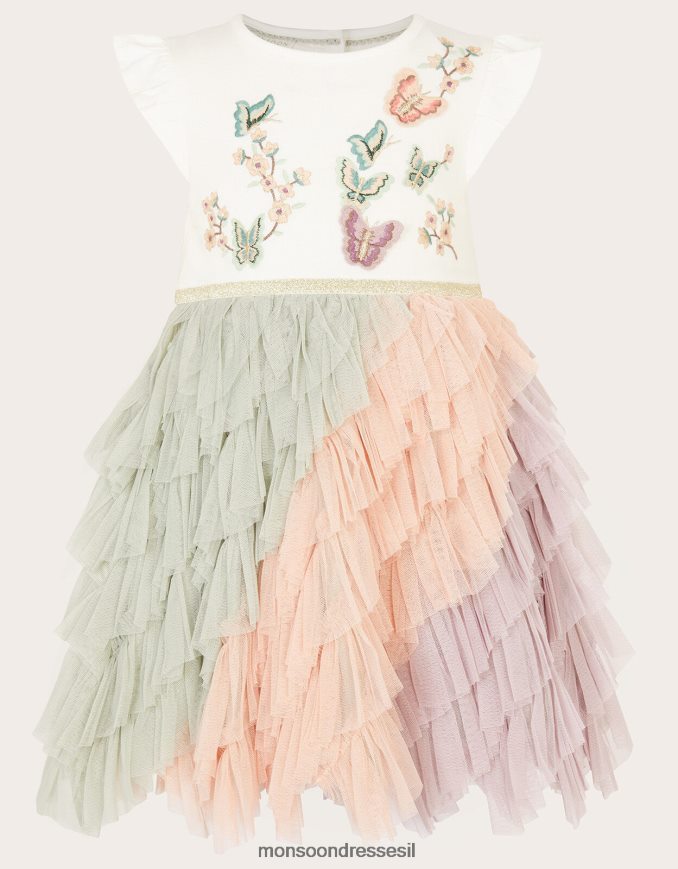 הַלבָּשָׁה Monsoon שמלת דיסקו סלסול פרפר תינוק רַב ילדה HTJ0TZ2141